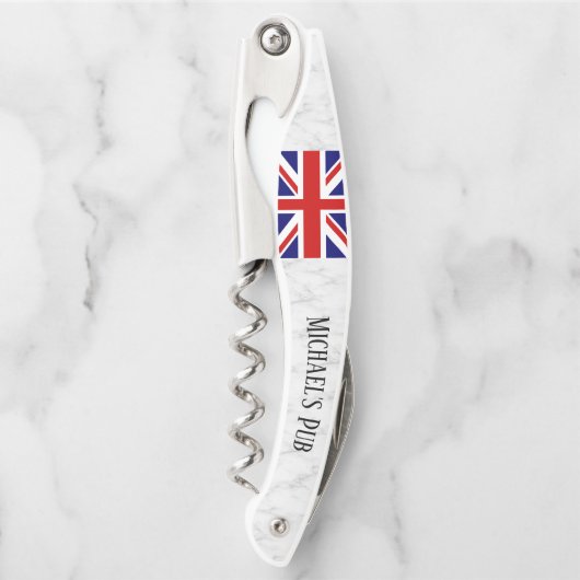 Tire-bouchon Pub bar personnalisé avec drapeau Union Jack (Devant)