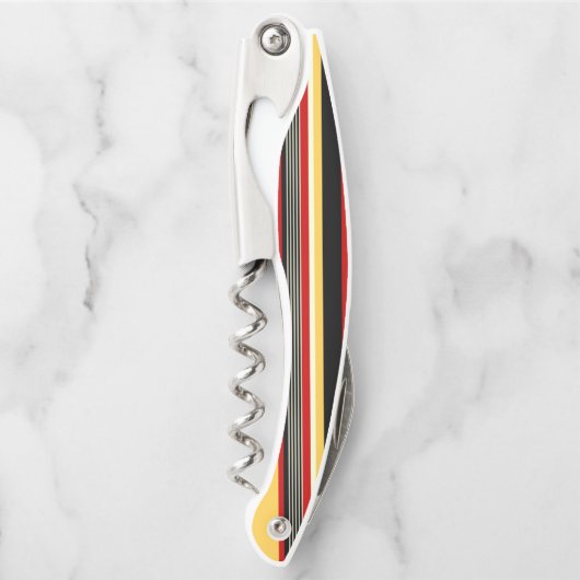 Tire-bouchon Rayures jaunes, noires et rouges (Devant)