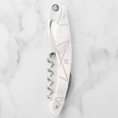 Tire-bouchon Regard géométrique et de marbre d'or rose de Faux (Devant)