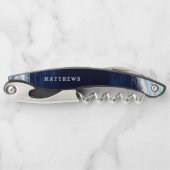 Tire-bouchon Rose bleu Sapphire Gold Geode Mariage Monogram (Devant)