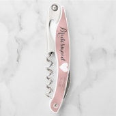 Tire-bouchon Rose Gold Bridal Party Girly Bridesmaid Heart Date (Devant)