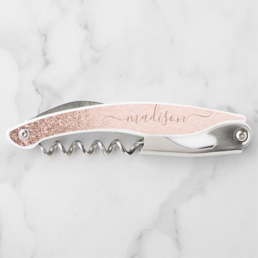 Tire-bouchon Rose Gold Parties scintillant manuscrit Script per (Dos)