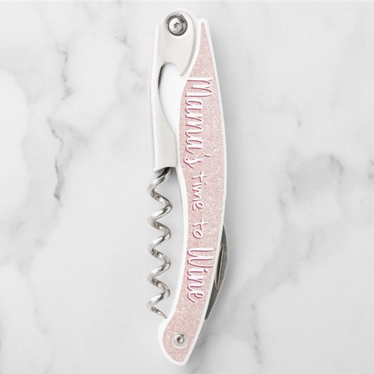 Tire-bouchon Rose Gold Parties scintillant Wine Funny Pun Maman (Devant)