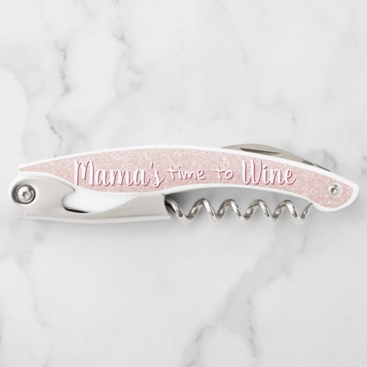 Tire-bouchon Rose Gold Parties scintillant Wine Funny Pun Maman (Devant)