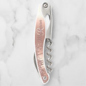 Tire-bouchon Rose Gold Stylish Monogramme Parties scintillant m (Dos)
