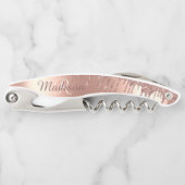 Tire-bouchon Rose Gold Stylish Monogramme Parties scintillant m (Devant)