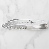 Tire-bouchon Rose Parties scintillant or manuscrit Script perso (Dos)