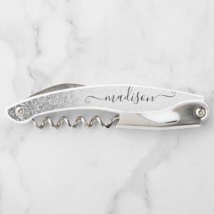 Tire-bouchon Rose Parties scintillant or manuscrit Script perso