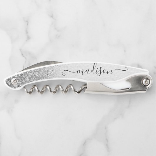 Tire-bouchon Rose Parties scintillant or manuscrit Script perso (Dos)