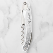 Tire-bouchon Rose Parties scintillant or manuscrit Script perso (Devant)