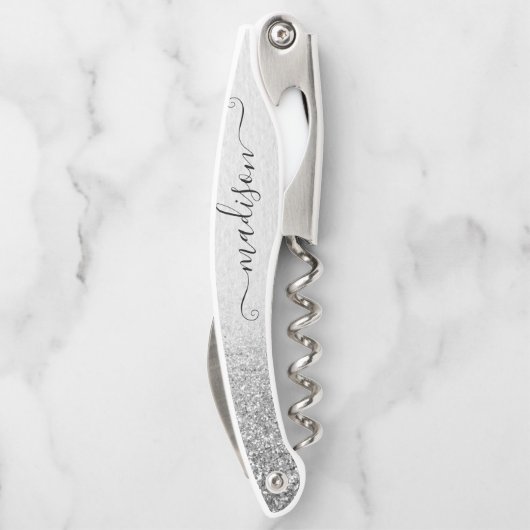 Tire-bouchon Rose Parties scintillant or manuscrit Script perso (Dos)