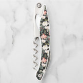 Tire-bouchon Roses blanches et Motif de Noël vert hiver (Devant)