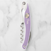 Tire-bouchon Roses de crème sur Lavender Seriez-vous ma servant (Devant)