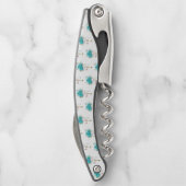 Tire-bouchon Roses turquoise avec touches (Dos)