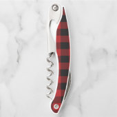 Tire-bouchon Rouge et noir Buffalo Plaid Checker Carré Rustique (Devant)