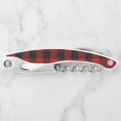 Tire-bouchon Rouge et noir Buffalo Plaid Checker Carré Rustique (Devant)
