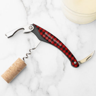 Tire-bouchon Rouge noir personnalisé Buffalo Lumberjack carreau
