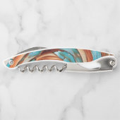 Tire-bouchon Rouille N Bleu Art Texturé Abstrait (Dos)