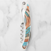 Tire-bouchon Rouille N Bleu Art Texturé Abstrait (Devant)