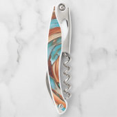 Tire-bouchon Rouille N Bleu Art Texturé Abstrait (Dos)