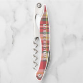 Tire-bouchon Russe Noël Plaid moderne rouge chèque (Devant)