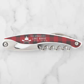 Tire-bouchon Rustique Country Lake House Tree Red Buffalo Plaid