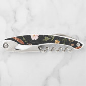 Tire-bouchon Rustique fleurie et bois initiales mariage (Devant)