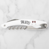 Tire-bouchon Salut ! avec Lunettes de vin (Dos)