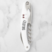 Tire-bouchon Salut ! avec Lunettes de vin (Dos)