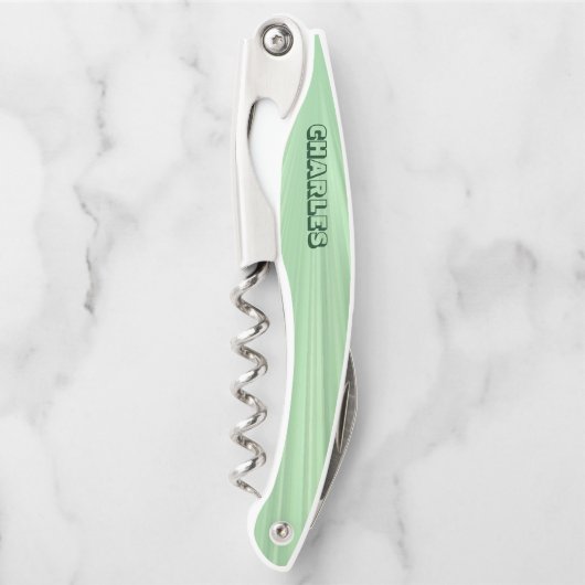 Tire-bouchon Satin vert monogramme (Devant)