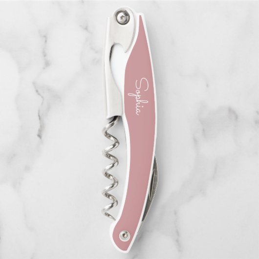 Tire-bouchon Script moderne Dusty Rose Bridesmaid Proposition C (Devant)