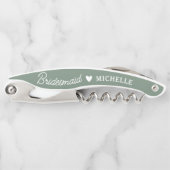 Tire-bouchon Script moderne Sage Green Bridesmaid Proposition C (Devant)