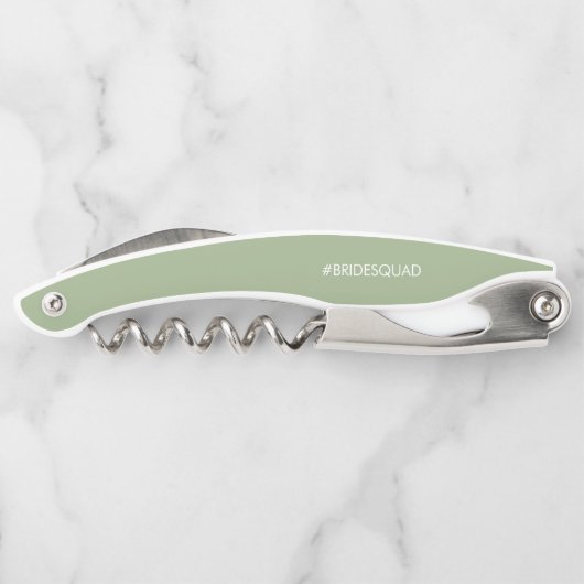 Tire-bouchon Script moderne Sage Green Bridesmaid Proposition C (Dos)