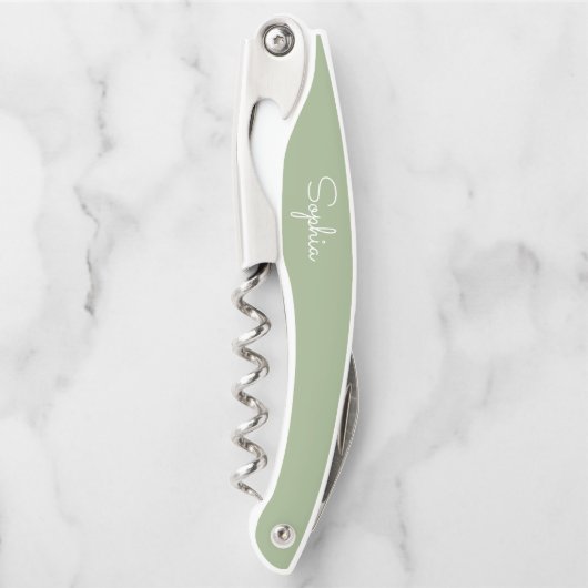 Tire-bouchon Script moderne Sage Green Bridesmaid Proposition C (Devant)