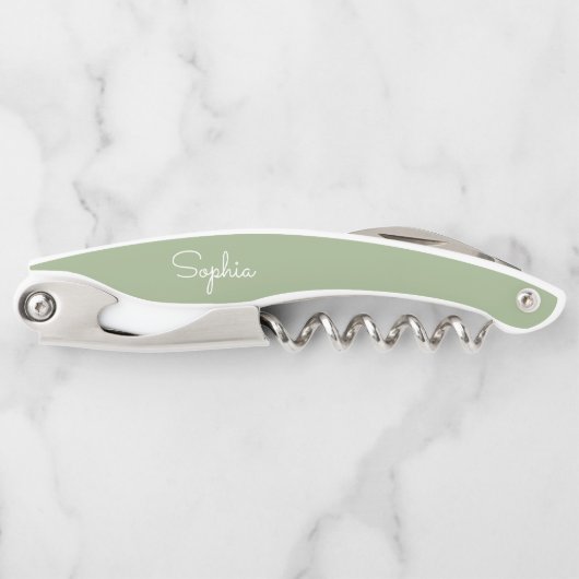 Tire-bouchon Script moderne Sage Green Bridesmaid Proposition C (Devant)