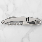 Tire-bouchon Silhouette de deux ours noirs dansants sur blanc (Dos)