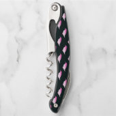 Tire-bouchon Silhouette de pingouin rose (Devant)