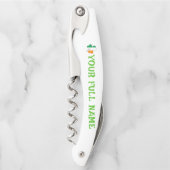 Tire-bouchon St Patrick's Day Ireland Flag Shamrock Custom Name (Devant)