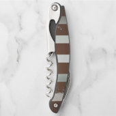 Tire-bouchon Steampunk Clock and Turquoise Roses on Striped (Devant)