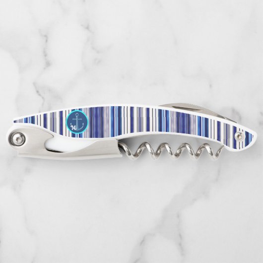 Tire-bouchon Summer Navy Blue Boat Collection de rayures tendan (Devant)