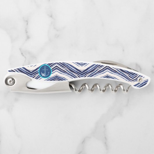 Tire-bouchon Summer Navy Blue Boat Populaire Stripes Collection (Devant)