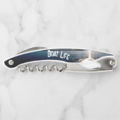 Tire-bouchon Sun Setting over Lake and Boat (Dos)