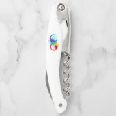 Tire-bouchon Symbole d'infini avec plume arc-en-ciel (Dos)