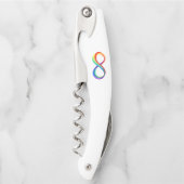 Tire-bouchon Symbole d'infinité arc-en-ciel stratifié (Devant)