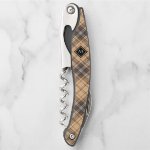 Tire-bouchon Tartan beige et Brown