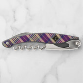 Tire-bouchon Tartan mauve, or et bleu (Dos)