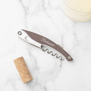 Tire-bouchon Taupe Mariage personnalisé Bridesmaid