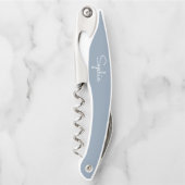 Tire-bouchon Tenue de demoiselle d'honneur Dusty Blue Écriture (Devant)