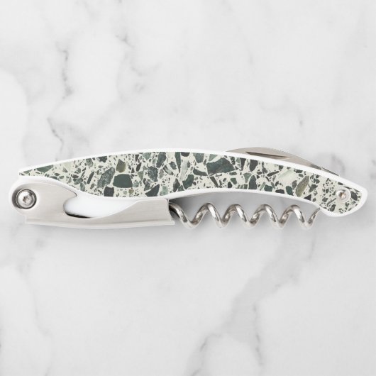 Tire-bouchon Terrazzo Vert Moderne (Devant)