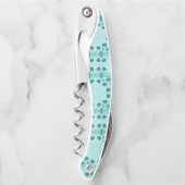 Tire-bouchon Turquoise Floral Abstrait (Devant)